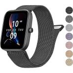 Amazfit Gts / Gts 2 / Gts 2 Mini / Gts 2e / Gts 3 / Gts 4 Mini / Gts 4 Milanese Hasır Metal Kordon - Siyah