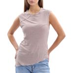 Amazhiyu Keten atlet, kadın, kolsuz Crop Tank Top, yaz, basic bluz üst, rahat yelek, üst, yuvarlak yaka tişört, Pembe., S