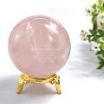 Amazing Gemstone Gül kuvars kristal küre yuvarlak küre küre tutucu standı, doğal şifa taş küre masaj için meditasyon kristal ızgara büyücülük malzemeleri Reiki yoga