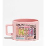 Amazing Mom Baskılı Anneler Günü Hediyelik Pembe Dikdörtgen Kulplu Fincan Kupa Bardak