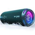 Amazon W-KING D320 Bluetooth Hoparlör, 40W 360° Surround Boombox, 24 Saate Varan Çalma Süresi, IP67, Kablosuz Stereo TWS, Powerbank/TF/Aux/Bluetooth5.3/, Ses Bombası
