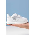 amazoondesing silver yıldız baskılı kız çocuk spor ayakkabı sneaker