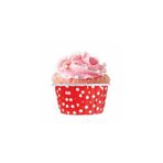 Ambalaj Evi Puantiyeli Kırmızı Muffin Kabı Muffin Cupcake Kağıdı 25 Adet Cupcake Sufle Pişirme Kapsülü