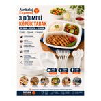 Ambalaj Express.com.tr 50li Köpük Tabildot, 50 Plastik Çatal, 50 Plastik kaşık