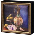 Ambalaj Pazarı Altın Işlemeli Ibrik Tablo Çikolata Kutusu Takımı 25 Bölmeli 25X25 cm - Çok Renkli