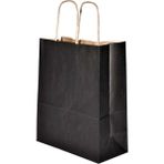 Ambalaj Pazarı Burgu Saplı Siyah Kağıt Çanta 25X12X31 cm - 25'li