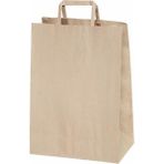 Ambalaj Pazarı Flat Saplı Kraft Kağıt Çanta 19X8X24 cm - 250 Adet