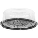 Ambalaj Pazarı Plastik Pasta Kabı 26 cm - 50 Adet - Siyah