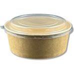 Ambalajın Kraft Karton Salata Kasesi Kapaklı 1100CC - 100 Adet