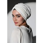 Ambargo İpek Sandy Kumaş Bone – (Beyaz) İçi Pamuk Penye Astar, Likralı