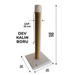 ambarpet Kalın Borulu 100 cm Beyaz Kedi Tırmala Tahtası