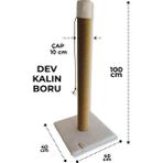Ambarpet Kalın Borulu 100 cm Beyaz Kedi Tırmalama Tahtası