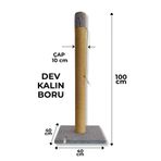 ambarpet Kalın Borulu 100 cm Gri Kedi Tırmala Tahtası