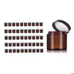 Amber Cam Şişe 100ml - Krem Kavanoz 100cc Kapaklı Şişe - 50 Adetlik Set