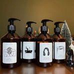 Amber Etiketli Plastik Şişe 500 ml Saç Kremi + Şampuan + Duş Jeli