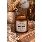 Amber Kokulu Mum -%100 Doğal Soya Mumu - Metal Kapaklı Cam Kavanozda 100 gr (Vanilya)