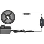Amber LED 12V Yüksek Parlaklık 4040 Şerit LED Tak Çalıştır Hazır Set, 3 Metre Günışığı, Dokunmatik Aç-Kapa Dim edilebilir Anahtar ve Adaptör Dahil, Gizli Aydınlatma, Mutfak, Tezgah, Dolap İçi ve Ayna İçin - 2,5 m - Gün Işığı