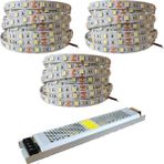 Amber LED 3 Dirençli Double PCB Yeni Nesil Şerit LED 15 Metre Günışığı + 16.5 Amper 200W LED Trafo - Gün Işığı