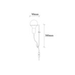 Amber LED Bakır Kaplama Metal Aplik E27 Duvar Lambası 9x15x30 cm Oturma Odası Aydınlatma, Metalik-3661