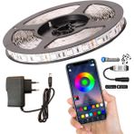 Amber LED Bluetoothlu ve Müziğe Duyarlı Rgb Şerit LED Set Tak Çalıştır 5050 3 Çipli Iç Mekan Silikonsuz - 2 m