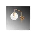 Amber LED Eskitme Metal Aplik Duvar Lambası E14 Uyumlu 15x32x32 cm Yatak Odası ve Oturma Odası, Bej-10940