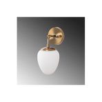Amber LED Eskitme Metal Camlı Aplik E14 Uyumlu 12x16x28 cm Yatak Odası Duvar Aydınlatma, Bej-10675