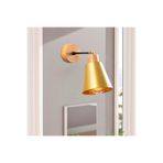 Amber LED Gold Metal Aplik Duvar Lambası E27 Uyumlu 14x25x25 cm Yatak Odası ve Salon Aydınlatma, Altın-613