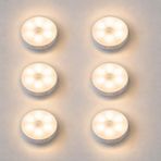 Amber LED Hareket Sensörlü Ledli Gece Lambası Şarj Edilebilir, Taşınabilir 4000k Günışığı (6 Adet)