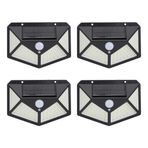 Amber LED Led Solar Hareket Sensörlü Dış Ortam Bahçe Aydınlatması, Güneş Enerjili, Su Geçirmez, 100 Ledli, Beyaz Işık, (4 Adet)