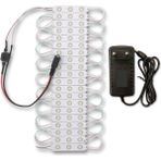 Amber LED Mercekli Modül LED 20 Adet Günışığı Tak Çalıştır Hazır Set Ürün Adaptör ve Aç-Kapa Anahtar Dahil, Mutfak, Ayna, Tezgah, Akvaryum, Vitrin Aydınlatma, Suya Dayanıklı - Gün Işığı