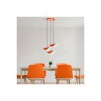Amber LED Metal Gövdeli 3'lü Tepsi Sarkıt Orange ile Salon ve Yatak Odası Aydınlatma, Turuncu-ORANGE
