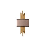 Amber LED Minimal Parlak Gold Abajur Başlıklı Aydınlatma Oturma Odası ve Yatak Odası için E14 Uyumlu, Altın-15112
