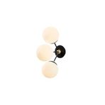 Amber LED Modern 3'lü Aplik Pütürlü Siyah Metal Gövde E27 Uyumlu, Siyah-3021