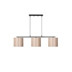 Amber LED Modern Abajur Başlıklı 3'lü Avize Pütürlü Siyah E27 Uyumlu, Siyah-4707