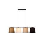 Amber LED Modern Abajur Başlıklı 4'lü Avize Pütürlü Siyah E27 Uyumlu, Siyah-10815