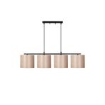 Amber LED Modern Abajur Başlıklı 4'lü Avize Siyah Metal Gövde E27 Uyumlu, Siyah-4706