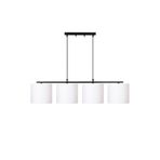 Amber LED Modern Abajur Başlıklı 4'lü Avize Siyah Metal Gövde ile Salon ve Yatak Odası için E27 Uyumlu, Siyah-4716