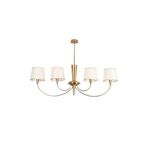 Amber LED Modern Abajur Başlıklı 4'lü Avize Yatak Odası ve Oturma Odası için E27 Uyumlu, Bej-3021