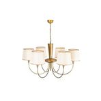 Amber LED Modern Abajur Başlıklı 6'lı Avize Mutfak ve Salon için E27 Uyumlu, Bej-3001