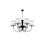 Amber LED Modern Abajur Başlıklı 6'lı Avize Siyah Metal Gövde ile Oturma Odası ve Mutfak için E27 Uyumlu, Siyah-3002
