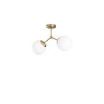 Amber LED Modern Camlı 2'Li Plafönyer Parlak Gold E27 Uyumlu, Altın-6332