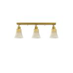 Amber LED Modern Camlı 3'lü Plafönyer Mat Gold Oturma Odası Aydınlatma E27 Uyumlu, Altın-118