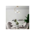 Amber LED Modern Camlı 3'lü Plafonyer Parlak Gold Oturma Odası Aydınlatma E27 Uyumlu, Altın-14136