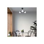Amber LED Modern Camlı 3'lü Plafönyer Pütürlü Siyah Oturma Odası Aydınlatma E14, Siyah-13955