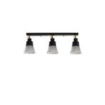 Amber LED Modern Camlı 3'lü Plafönyer Pütürlü Siyah Yatak Odası ve Oturma Odası için E27 Uyumlu, Siyah-116