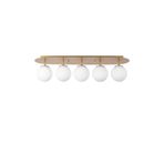 Amber LED Modern Camlı 5'Li Plafönyer Parlak Gold Yatak Odası ve Salon için E14 Uyumlu, Altın-11730
