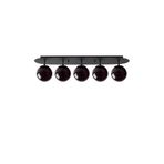 Amber LED Modern Camlı 5'Li Plafönyer Siyah Oturma Odası ve Yatak Odası için E14 Uyumlu, Siyah-11735