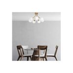 Amber LED Modern Camlı 7'Li Plafönyer Parlak Gold Oturma Odası Aydınlatma E14, Altın-13967