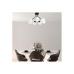 Amber LED Modern Camlı 7'li Plafönyer Pütürlü Siyah E14 Uyumlu, Siyah-13966