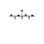 Amber LED Modern Camlı 7'Li Plafönyer Pütürlü Siyah Oturma Odası Aydınlatma, Siyah-10531
